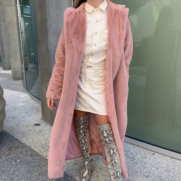 Coats | Glamify Pink Long Coat 